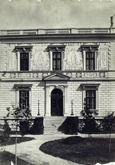 Hungary, Budapest VI., Andrássy út 132., a Edelsheim-Gyulay-villa oldalhomlokzata (lebontották). A felvétel 1876 körül készült. A kép forrását kérjük így adja meg: Fortepan / Budapest Főváros Levéltára. Levéltári jelzet: HU.BFL.XV.19.d.1.05.059, 1900, Budapest Főváros Levéltára / Klösz György fényképei, Klösz György, Budapest, Adolf Gnaut-design, vanished building, Fortepan #82114