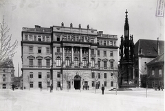 Hungary, Budapest I., Szent György tér, Honvédelmi Minisztérium. A felvétel 1894 körül készült. A kép forrását kérjük így adja meg: Fortepan / Budapest Főváros Levéltára. Levéltári jelzet: HU.BFL.XV.19.d.1.07.006, 1900, Budapest Főváros Levéltára / Klösz György fényképei, Klösz György, monument, Budapest, vanished building, building, Fortepan #82330