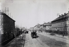 Magyarország, Budapest XIV., Thököly (Csömöri) út a mai Szabó József utca irányából a Stefánia út felé nézve. A felvétel 1890. után készült. A kép forrását kérjük így adja meg: Fortepan / Budapest Főváros Levéltára. Levéltári jelzet: HU.BFL.XV.19.d.1.07.083, 1900, Budapest Főváros Levéltára / Klösz György fényképei, Klösz György, utcakép, lóvasút, Budapest, Fortepan #82407