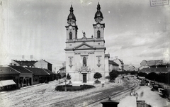 Magyarország, Budapest VIII., Baross utca a Horváth Mihály (Mária Terézia) térnél, Szent József-templom. A felvétel 1896 körül készült. A kép forrását kérjük így adja meg: Fortepan / Budapest Főváros Levéltára. Levéltári jelzet: HU.BFL.XV.19.d.1.07.090, 1900, Budapest Főváros Levéltára / Klösz György fényképei, Klösz György, templom, barokk-stílus, katolikus, klasszicizmus, Budapest, Tallherr József-terv, Kasselik Fidél-terv, szemetes, Fortepan #82414