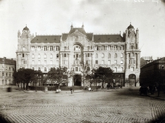 Magyarország, Budapest V., Széchenyi István (Ferenc József) tér, Gresham-palota. A kép forrását kérjük így adja meg: Fortepan / Budapest Főváros Levéltára. Levéltári jelzet: HU.BFL.XV.19.d.1.08.142, 1908, Budapest Főváros Levéltára / Klösz György fényképei, Klösz György, szálloda, szecesszió, palota, Budapest, Quittner Zsigmond-terv, Vágó József-terv, Art Nouveau, Fortepan #82667