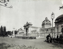 Magyarország, Városliget, Budapest XIV., "A városligeti egykori Iparcsarnok épülete - Országos Általános Kiállítás csarnoka (lebontották). A felvétel 1890 után készült." A kép forrását kérjük így adja meg: Fortepan / Budapest Főváros Levéltára. Levéltári jelzet: HU.BFL.XV.19.d.1.08.148, 1900, Budapest Főváros Levéltára / Klösz György fényképei, Klösz György, Budapest, Ezredéves Országos Kiállítás, Christian Ulrich-terv, Fortepan #82673