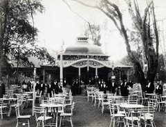 Magyarország, Városliget, Budapest XIV., "Millenniumi kiállítás: Alpár Ignác által tervezett Müller Károly cukrászdája. A felvétel 1896-ban készült." A kép forrását kérjük így adja meg: Fortepan / Budapest Főváros Levéltára. Levéltári jelzet: HU.BFL.XV.19.d.1.09.006, 1900, Budapest Főváros Levéltára / Klösz György fényképei, Klösz György, Budapest, Ezredéves Országos Kiállítás, Fortepan #82680