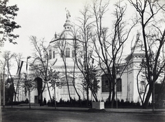 Magyarország, Városliget, Budapest XIV., Millenniumi kiállítás: a Cukoripar csarnoka, tervezte Quittner Zsigmond. A felvétel 1896-ban készült. A kép forrását kérjük így adja meg: Fortepan / Budapest Főváros Levéltára. Levéltári jelzet: HU.BFL.XV.19.d.1.09.007, 1900, Budapest Főváros Levéltára / Klösz György fényképei, Klösz György, Budapest, Ezredéves Országos Kiállítás, Fortepan #82681