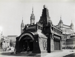 Magyarország, Városliget, Budapest XIV., Millenniumi kiállítás: Urikány-Zsilvölgyi Magyar Kőszénbánya Rt. Pavilonja. A felvétel 1896-ban készült. A kép forrását kérjük így adja meg: Fortepan / Budapest Főváros Levéltára. Levéltári jelzet: HU.BFL.XV.19.d.1.09.013, 1900, Budapest Főváros Levéltára / Klösz György fényképei, Klösz György, Budapest, Ezredéves Országos Kiállítás, Fortepan #82687