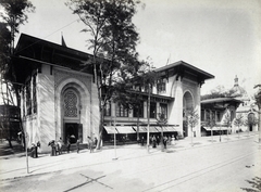 Magyarország, Városliget, Budapest XIV., "Millenniumi kiállítás: A boszniai iparcsarnok épülete. A felvétel 1896-ban készült." A kép forrását kérjük így adja meg: Fortepan / Budapest Főváros Levéltára. Levéltári jelzet: HU.BFL.XV.19.d.1.09.049, 1900, Budapest Főváros Levéltára / Klösz György fényképei, Klösz György, Budapest, Ezredéves Országos Kiállítás, Fortepan #82722