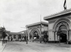 Magyarország, Városliget, Budapest XIV., "Millenniumi kiállítás: Építő Iparcsarnok épülete. A felvétel 1896-ban készült." A kép forrását kérjük így adja meg: Fortepan / Budapest Főváros Levéltára. Levéltári jelzet: HU.BFL.XV.19.d.1.09.078, 1900, Budapest Főváros Levéltára / Klösz György fényképei, Klösz György, Budapest, Ezredéves Országos Kiállítás, Fortepan #82737