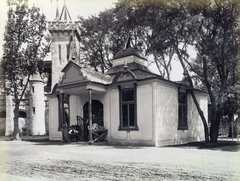 Magyarország, Városliget, Budapest XIV., "Millenniumi kiállítás: Heves vármegye pavilonja (Néprajzi Falu). A felvétel 1896-ban készült." A kép forrását kérjük így adja meg: Fortepan / Budapest Főváros Levéltára. Levéltári jelzet: HU.BFL.XV.19.d.1.09.100, 1900, Budapest Főváros Levéltára / Klösz György fényképei, Klösz György, Budapest, Ezredéves Országos Kiállítás, Fortepan #82758