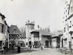 Hungary, Budapest XIV., "Millenniumi kiállítás: Ős-Budavár kijárata. A felvétel 1896-ban készült." A kép forrását kérjük így adja meg: Fortepan / Budapest Főváros Levéltára. Levéltári jelzet: HU.BFL.XV.19.d.1.09.134, 1900, Budapest Főváros Levéltára / Klösz György fényképei, Klösz György, Budapest, Millennium Exhibition, Fortepan #82791