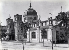 Magyarország, Városliget, Budapest XIV., "Millenniumi kiállítás: Ganz és Társa Vasöntő és Gépgyár Rt. Pavilonja. A felvétel 1896-ban készült." A kép forrását kérjük így adja meg: Fortepan / Budapest Főváros Levéltára. Levéltári jelzet: HU.BFL.XV.19.d.1.09.161, 1900, Budapest Főváros Levéltára / Klösz György fényképei, Klösz György, Budapest, Ezredéves Országos Kiállítás, Fortepan #82813