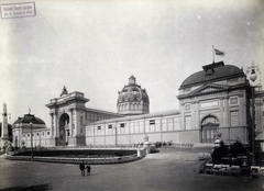 Magyarország, Városliget, Budapest XIV., "Millenniumi kiállítás: Az Iparcsarnok épülete. A felvétel 1896-ban készült." A kép forrását kérjük így adja meg: Fortepan / Budapest Főváros Levéltára. Levéltári jelzet: HU.BFL.XV.19.d.1.10.005, 1900, Budapest Főváros Levéltára / Klösz György fényképei, Klösz György, Budapest, Ezredéves Országos Kiállítás, Christian Ulrich-terv, Fortepan #82854