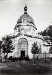 Magyarország, Városliget, Budapest XIV., "Millenniumi kiállítás: A Vízépítészeti pavilon épülete. A felvétel 1896-ban készült." A kép forrását kérjük így adja meg: Fortepan / Budapest Főváros Levéltára. Levéltári jelzet: HU.BFL.XV.19.d.1.10.175, 1900, Budapest Főváros Levéltára / Klösz György fényképei, Klösz György, Budapest, nemzeti jelkép, Ezredéves Országos Kiállítás, Fortepan #83009