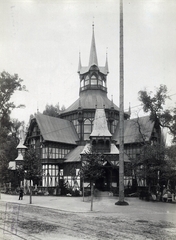 Magyarország, Városliget, Budapest XIV., Millenniumi kiállítás: erdészeti pavilon. A felvétel 1896-ban készült. A kép forrását kérjük így adja meg: Fortepan / Budapest Főváros Levéltára. Levéltári jelzet: HU.BFL.XV.19.d.1.10.204, 1900, Budapest Főváros Levéltára / Klösz György fényképei, Klösz György, Budapest, Ezredéves Országos Kiállítás, Fortepan #83038