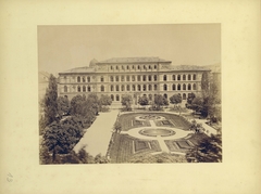 Germany, Stuttgart, Stadtgarten, Technische Hochschule. Georg Friedrich Brandseph német fotográfus felvétele. A kép forrását kérjük így adja meg: Fortepan / Budapest Főváros Levéltára. Levéltári jelzet: HU.BFL.XV.19.d.1.22.013, 1900, Budapest Főváros Levéltára / Georg Friedrich Brandseph, Georg Friedrich Brandseph, university, Joseph von Egle-design, Fortepan #83581