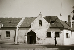 Hungary, Sopron, Fövényverem - Szent Mihály utca sarok, Poncichter-ház., 1939, Ebner, statue, Fortepan #83630