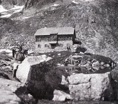 Ausztria, Hohe Tauern, Mallnitz, az Arthur-von-Schmid-Haus a Dösener See partján., 1929, Ebner, Csehszlovákia, turistaház, menedékház, Tátra hegység, Fortepan #83689