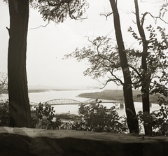 Magyarország, Esztergom, Mária Valéria híd a várból nézve., 1935, Ebner, híd, látkép, Duna, Duna-híd, Feketeházy János-terv, Fortepan #83762