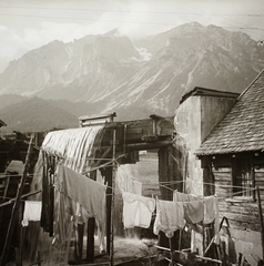 Ausztria, Ramsau am Dachstein, szemben a Scheichenspitze., 1937, Ebner, hegy, mosás, teregetés, Fortepan #83818