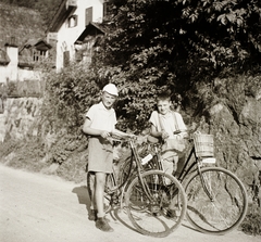 1936, Ebner, bicycle, boys, shorts, suspenders, Fortepan #83933