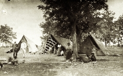 Romania,Transylvania, Macea, (ekkor Aradmácsa) környéki cigánytábor., 1903, Morvay Kinga, Vértes Károly, poverty, tent, gypsy, Fortepan #84279