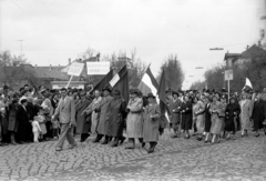 Magyarország, Jászberény, Lehel vezér tér, május 1-i felvonulás., 1960, Morvay Kinga, Morvay Lajos, felvonulás, május 1, Fortepan #84379