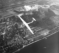 Hungary, légifotó, a Szentendrei-szigeten Surány., 1971, MHSZ, aerial photo, airplane, Polish brand, sailplane, registration mark, Fortepan #84549