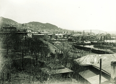 Oroszország, Vlagyivosztok, a város látképe és a kikötő az Aranyszarv-öbölben., 1916, Lőw Miklós, hadihajó, kikötő, gőzhajó, Fortepan #85725