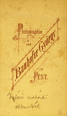 Magyarország, Budapest, Bauhofer György fényképész., 1900, Schermann Ákos, műterem, fényképész, hátlap, Fortepan #85799