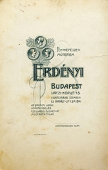 Magyarország, Budapest VI., Váczi-körút 15. / Király utca 84., Erdényi fényképészeti műterme., 1913, Schermann Ákos, műterem, fényképész, hátlap, Budapest, Fortepan #85810