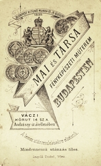 Magyarország, Budapest V., Bajcsy-Zsilinszky út (Váci körút) 14., Mai Manó és Társa fényképészeti műterme., 1900, Schermann Ákos, műterem, fényképész, hátlap, Budapest, Fortepan #85826