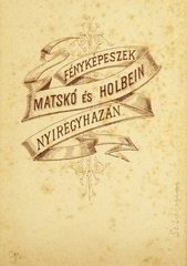 Hungary, Nyíregyháza, Matskó és Holbein fényképészek., 1906, Schermann Ákos, studio, photographer, verso, Fortepan #85829