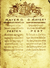 Magyarország, Budapest VIII., Rákóczi (Kerepesi) út 3., Mayer G. fényképészeti műintézete., 1900, Schermann Ákos, műterem, fényképész, hátlap, Budapest, Fortepan #85831