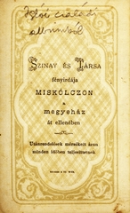 Magyarország, Miskolc, megyeház átellenében, Szinay és Társa fényírdája., 1900, Schermann Ákos, műterem, fényképész, hátlap, Fortepan #85841