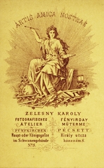 Magyarország, Pécs, Király utca 8., Zelesny Károly fényírdai műterme., 1900, Schermann Ákos, műterem, fényképész, hátlap, Fortepan #85846