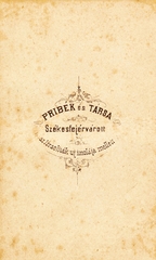 Magyarország, Székesfehérvár, Várkörút, Pribék és Társa fényképészek., 1900, Székesfehérvár Városi Képtár, műterem, fényképész, hátlap, Fortepan #85849