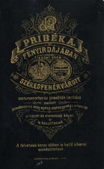 Magyarország, Székesfehérvár, Várkörút, Pribék Antal fényírdája., 1900, Székesfehérvár Városi Képtár, műterem, fényképész, hátlap, Fortepan #85852