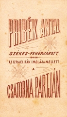 Magyarország, Székesfehérvár, Várkörút, Pribék Antal fényképész., 1920, Székesfehérvár Városi Képtár, műterem, fényképész, hátlap, Fortepan #85854