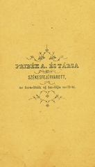 Magyarország, Székesfehérvár, Várkörút, Pribék Antal és Társa fényképészek., 1900, Székesfehérvár Városi Képtár, műterem, fényképész, hátlap, Fortepan #85855