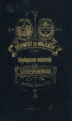 Magyarország, Székesfehérvár, Kórház utca 3., Schmidt és Majláth fényképészeti műterme., 1900, Székesfehérvár Városi Képtár, műterem, fényképész, hátlap, Fortepan #85868