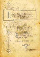 Magyarország, Budapest III., Lajos utca 144., Leon H. fényképész., 1900, Székesfehérvár Városi Képtár, műterem, fényképész, hátlap, Budapest, Fortepan #85917