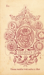 Magyarország, Szeged, Letzter és Társa fényképészek., 1900, Székesfehérvár Városi Képtár, műterem, fényképész, hátlap, Fortepan #85925