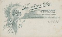 Hungary, Budapest VII., Király utca 51., Sinayberger Béla fényképész., 1906, Tarcsai Mária, studio, photographer, verso, Budapest, Fortepan #85930