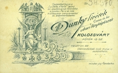 Románia, Kolozsvár, Főtér 10., Dunky fivérek fényképészek., 1900, Erky-Nagy Tibor, műterem, fényképész, hátlap, Fortepan #85934