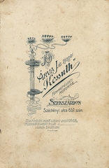 Magyarország, Szekszárd, Széchényi utca 65., Árva J. és társai "Kossuth" fényképészeti műterme, 1900, Erky-Nagy Tibor, műterem, fényképész, hátlap, Fortepan #85940