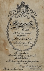 Magyarország, Szekszárd, Széchenyi utca 642., Borgula Ede fotóművészeti műterme., 1908, Erky-Nagy Tibor, műterem, fényképész, hátlap, Fortepan #85943