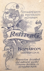 Magyarország, Komárom, Duna utca 6., Reitter G. fényképészeti és festészeti műterme., 1908, Németh Tamás, műterem, fényképész, hátlap, Fortepan #85953