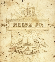 Szlovákia, Besztercebánya, Reisz Ignatz fényképészeti műterme., 1900, Veszprém Megyei Levéltár/Nemere Péter, műterem, fényképész, hátlap, Fortepan #85959