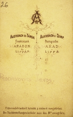 Románia,Erdély, Arad,Lippa, Auerbach és Társa fényképészek., 1900, Veszprém Megyei Levéltár/Nemere Péter, műterem, fényképész, hátlap, Fortepan #85961