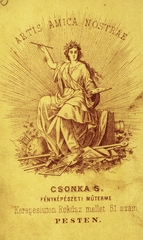 Magyarország, Budapest VIII., Rákóczi (Kerepesi) út 61., Csonka Simon fényképészeti műterme., 1900, Veszprém Megyei Levéltár/Nemere Péter, műterem, fényképész, hátlap, Budapest, Fortepan #85966