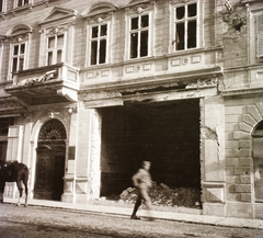 Olaszország, Gorizia, Corso Giuseppe Verdi 115., 1915, Schmidt Albin, első világháború, háborús kár, erkély, Fortepan #85993